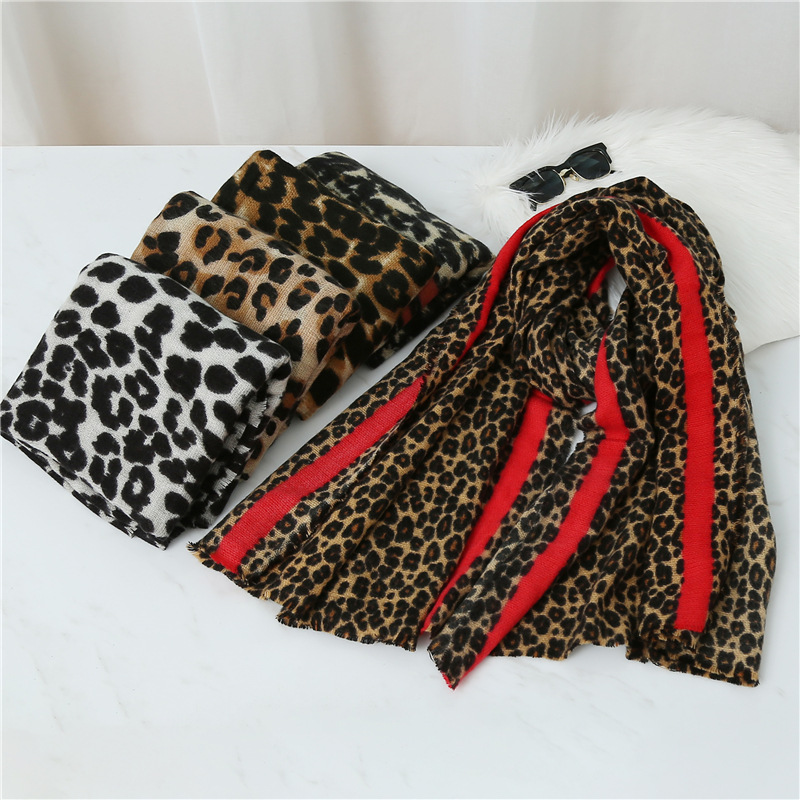 Leopard scarf cashmere winter shawl