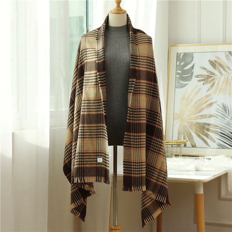 New plaid shawl cashmere scarf