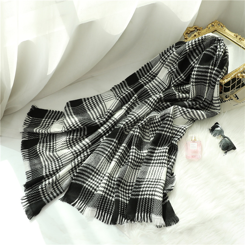 New plaid shawl cashmere scarf