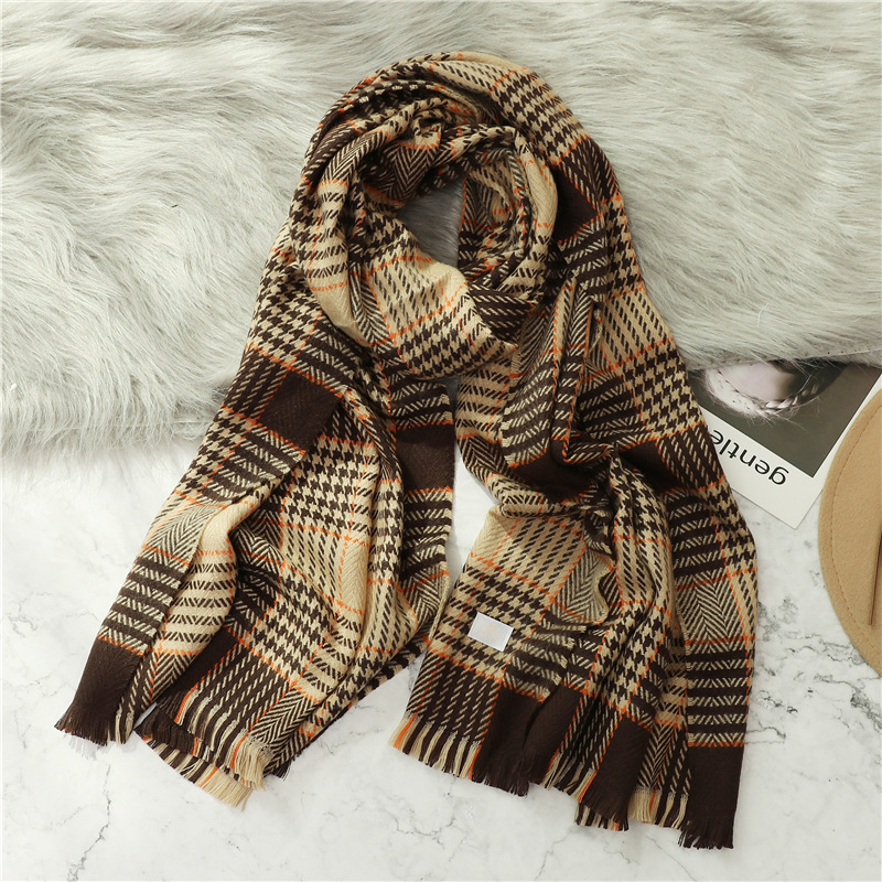 New plaid shawl cashmere scarf