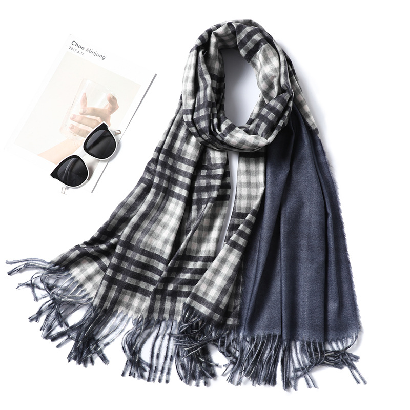 Pure color double side warm scarf wholesale