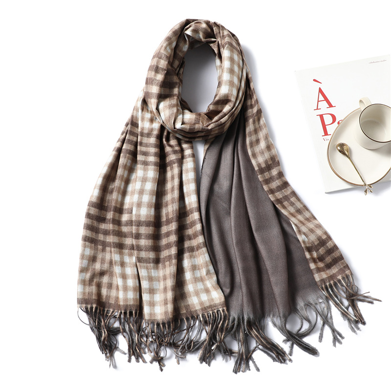 Pure color double side warm scarf wholesale
