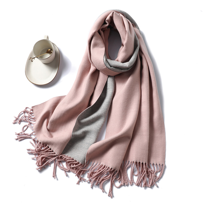 Winter thick solid color cashmere scarf