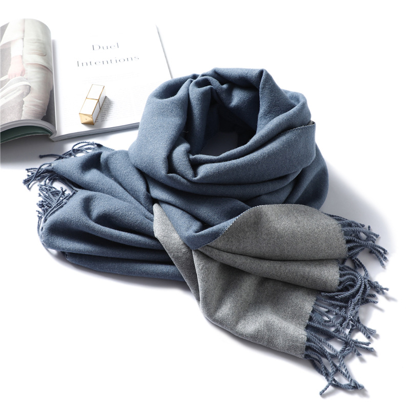 Winter thick solid color cashmere scarf