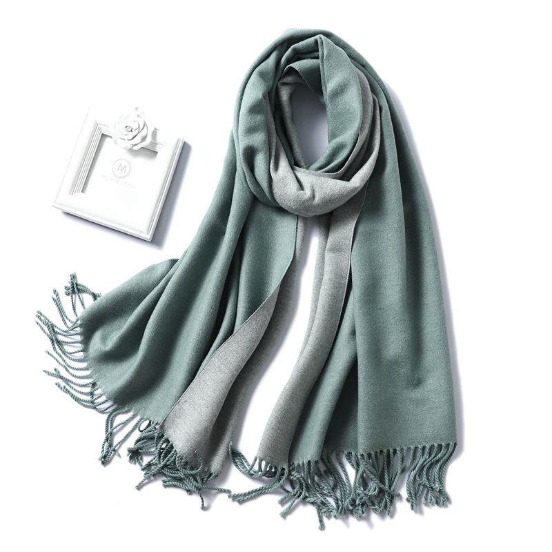 Winter thick solid color cashmere scarf
