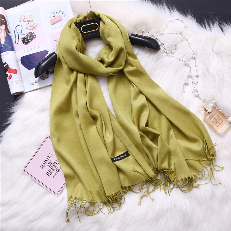 Pure cashmere scarf fringed shawl