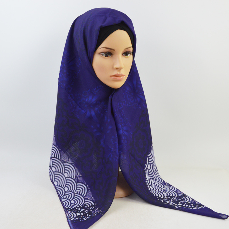Printed cotton linen square scarf wholesale