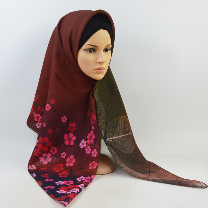 Printed cotton linen square scarf wholesale