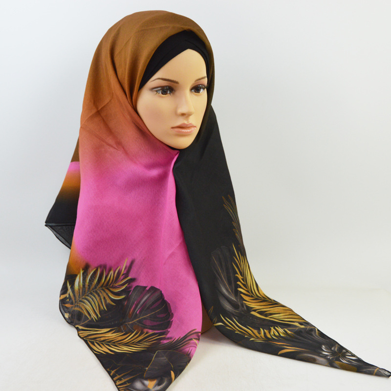 Printed cotton linen square scarf wholesale
