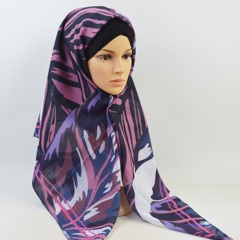 Printed cotton linen square scarf wholesale