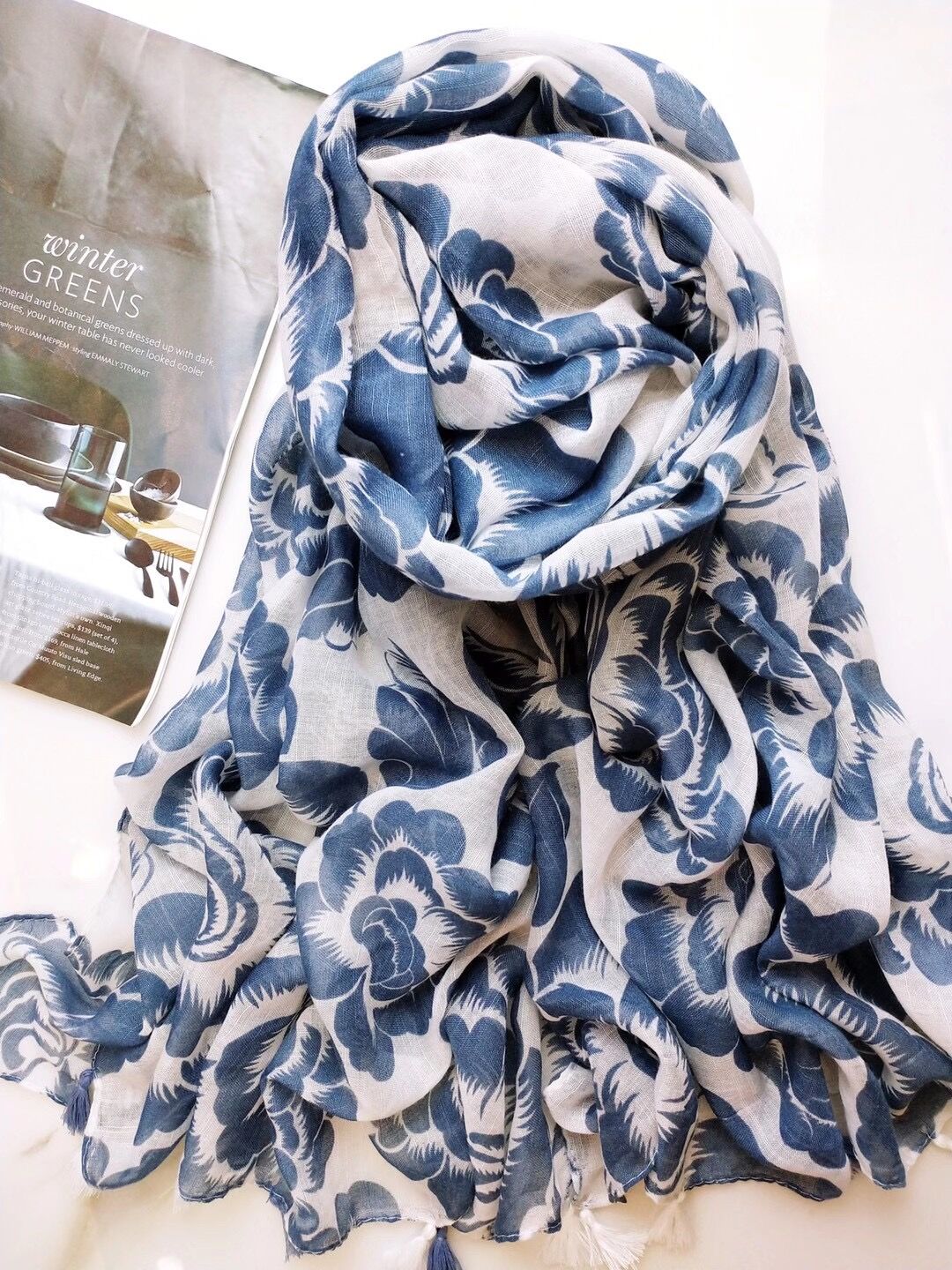 Long fringed embroidery scarf wholesale