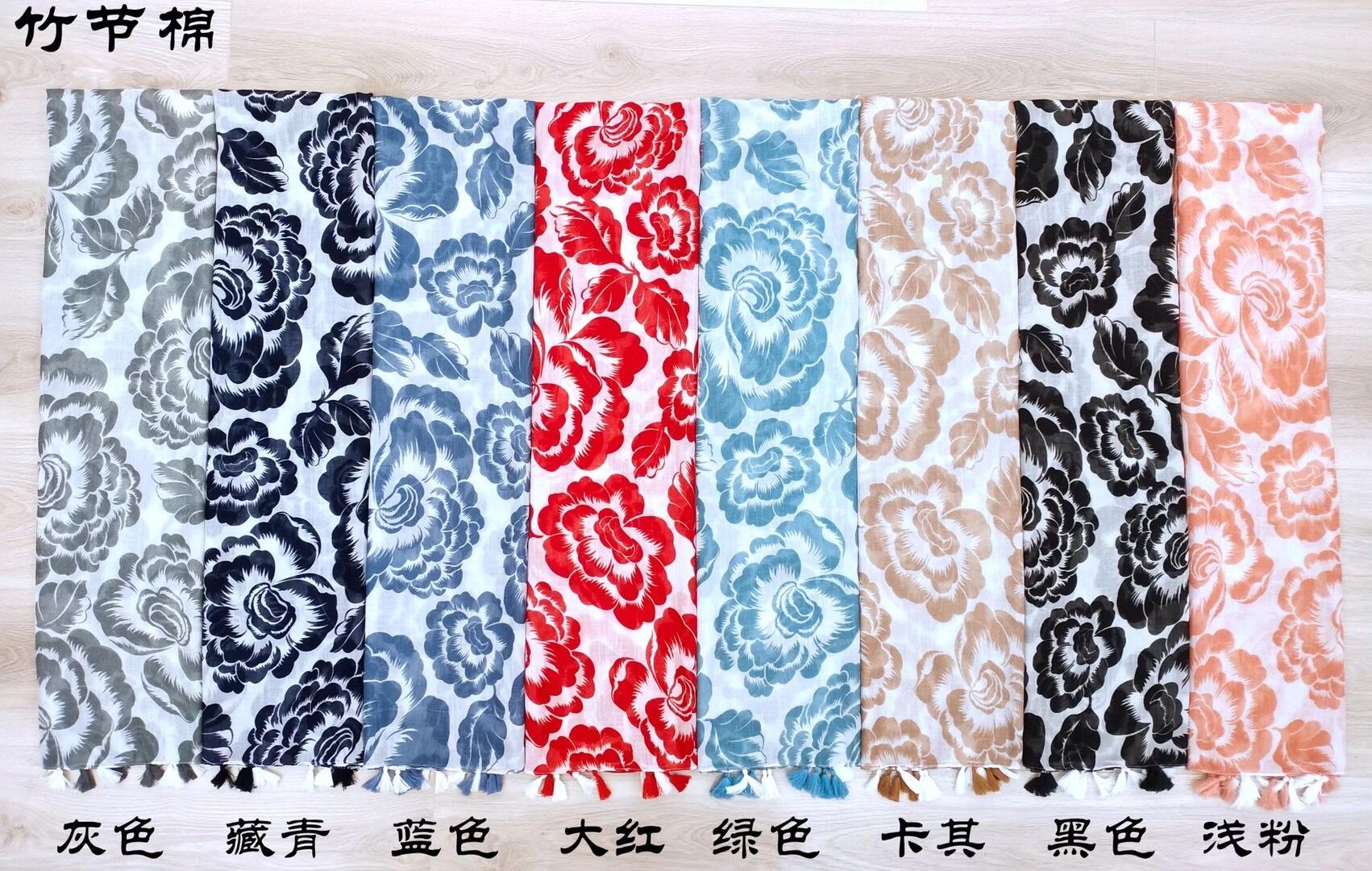 Long fringed embroidery scarf wholesale