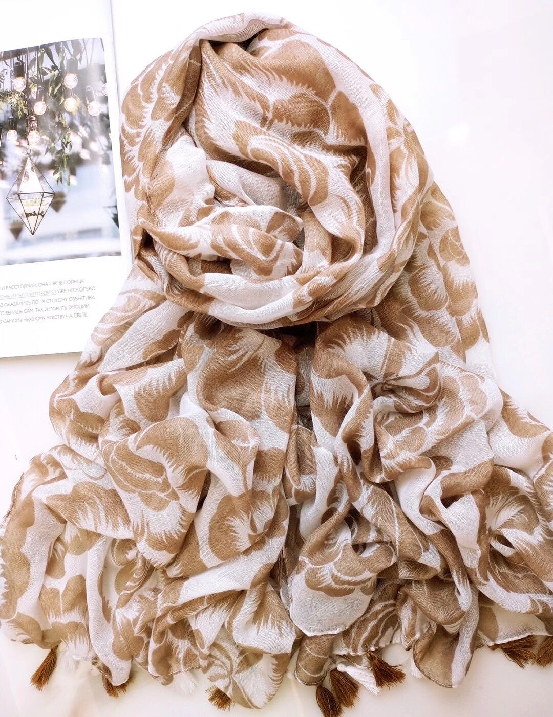Long fringed embroidery scarf wholesale