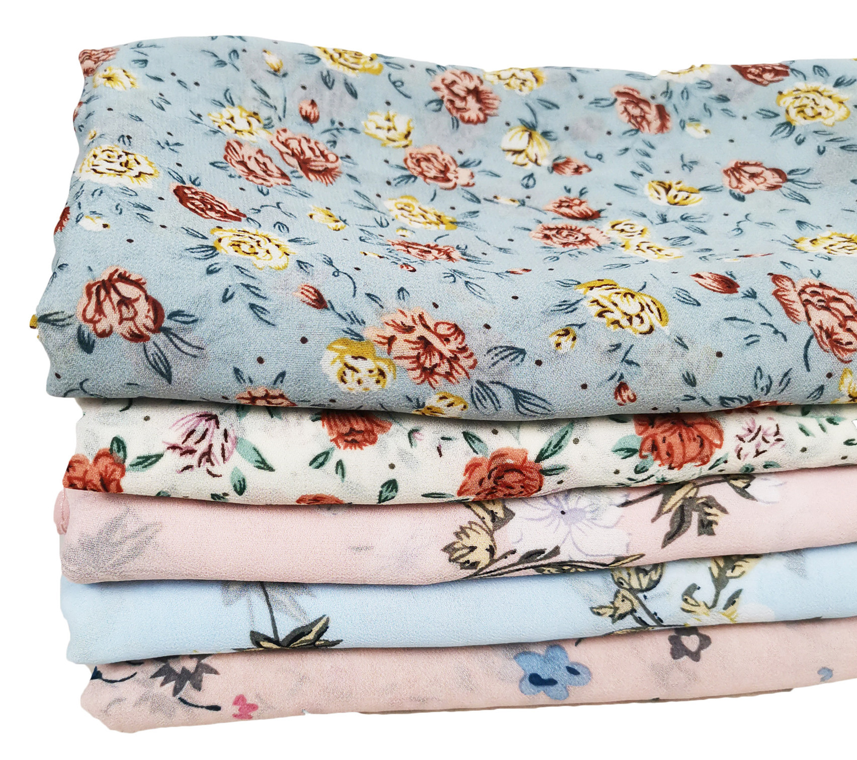 Flower embellished pearl chiffon scarf