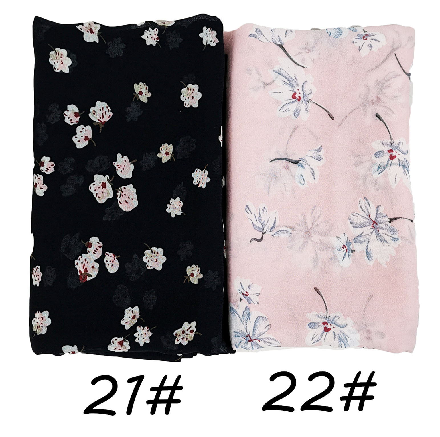 Flower embellished pearl chiffon scarf