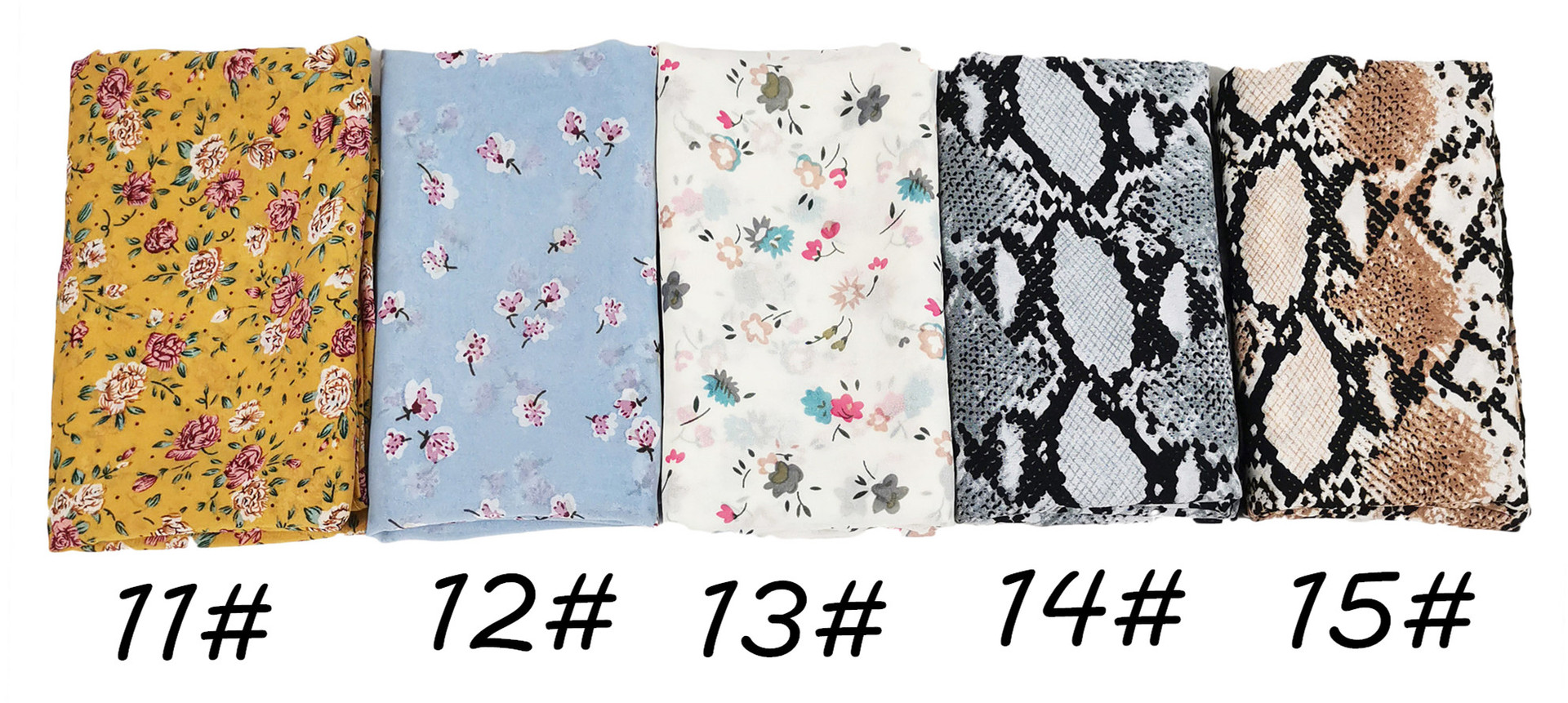 Flower embellished pearl chiffon scarf