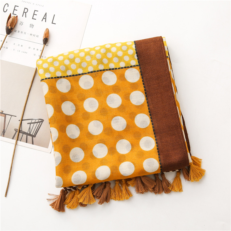 Circle stitching cotton linen scarf wholesale