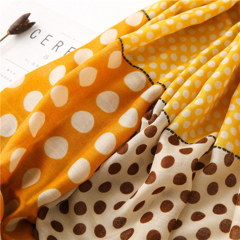 Circle stitching cotton linen scarf wholesale