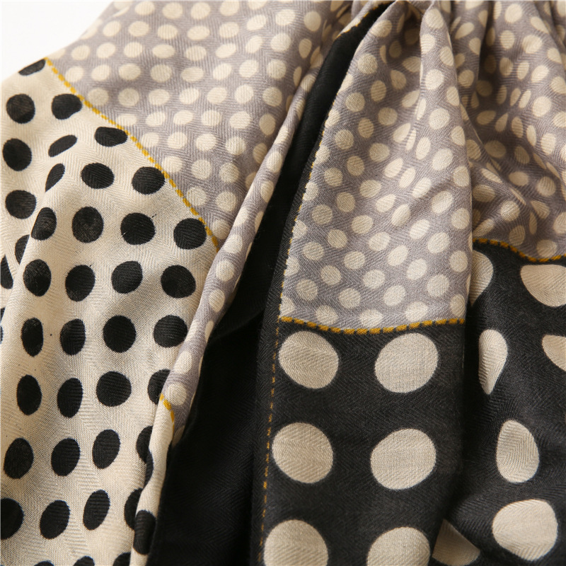 Circle stitching cotton linen scarf wholesale