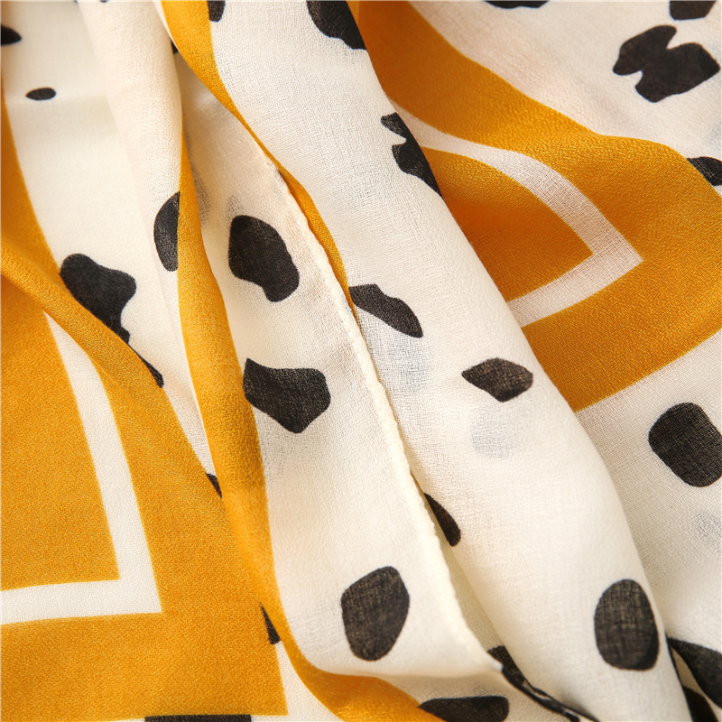 Cotton yellow cow striped shawl