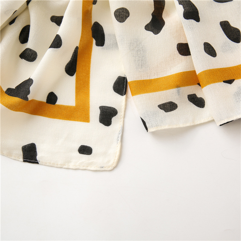 Cotton yellow cow striped shawl