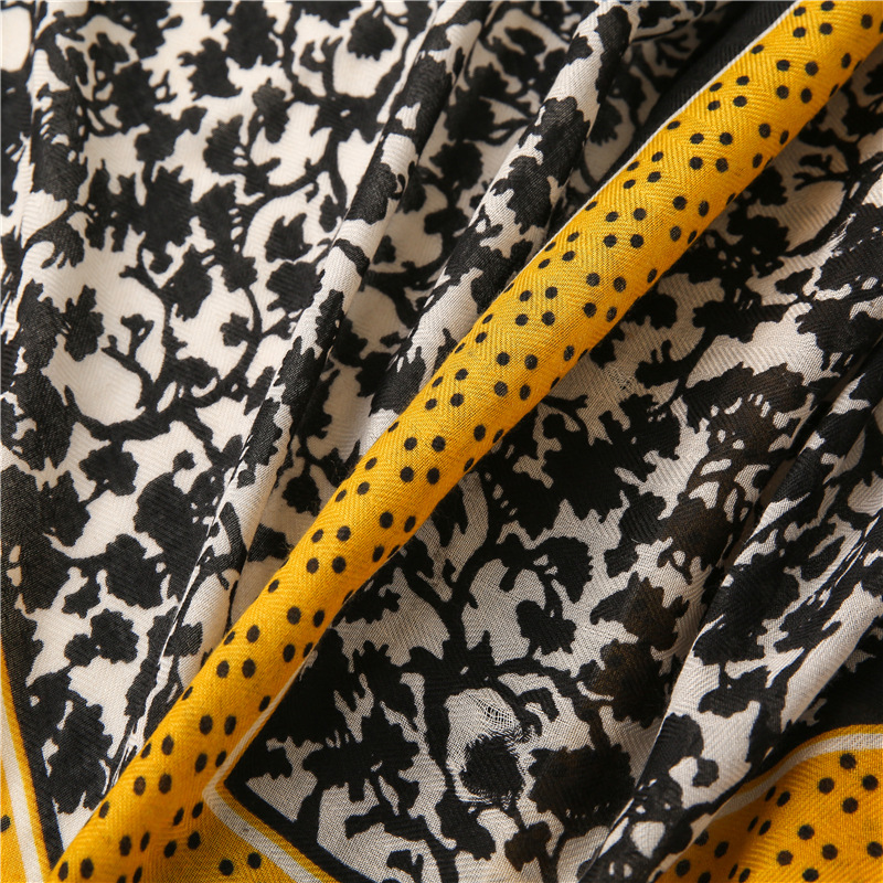 Lotus pond printed twill scarf wholesale