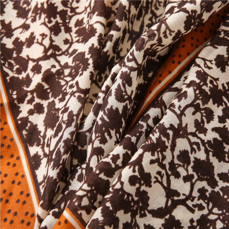 Lotus pond printed twill scarf wholesale