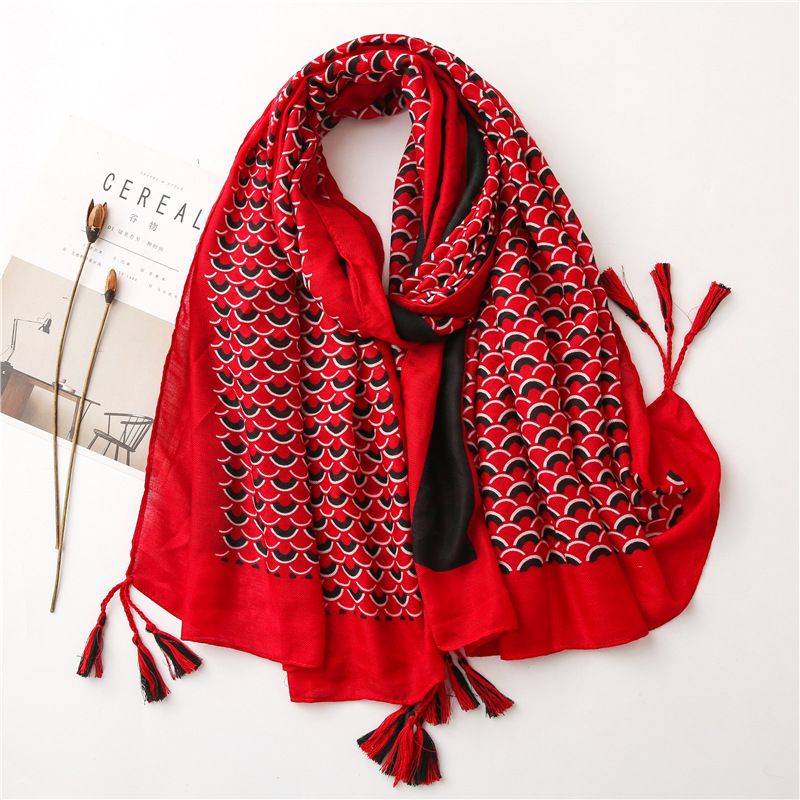 Color fish scale striped scarf wholesale