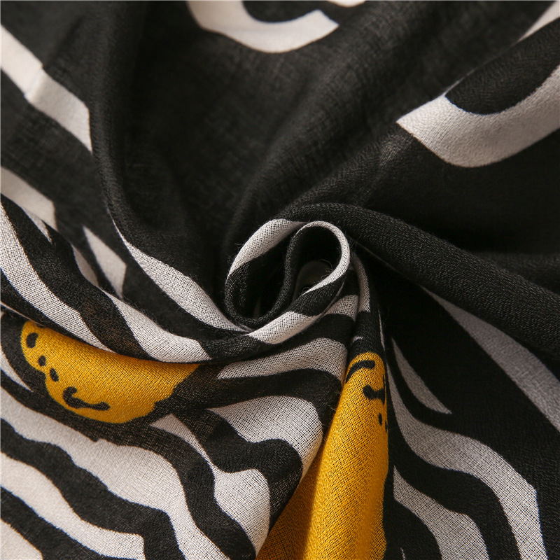 Lemon pattern cotton linen shawl