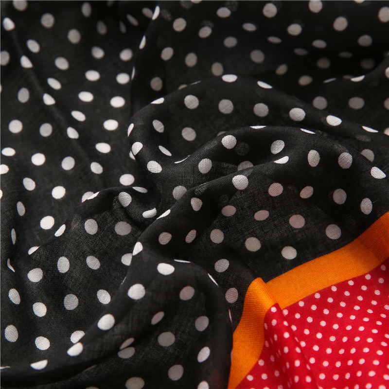 Color dot cotton linen scarf wholesale