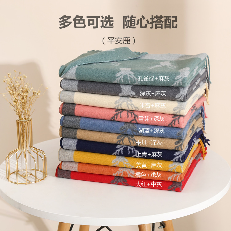 Deer pattern thick cheap scarf