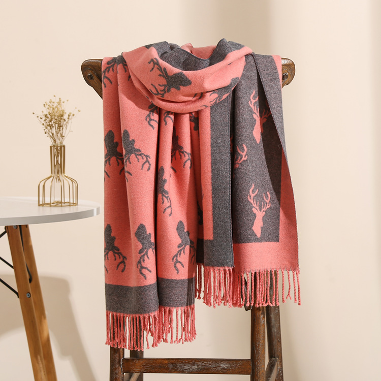 Deer pattern thick cheap scarf