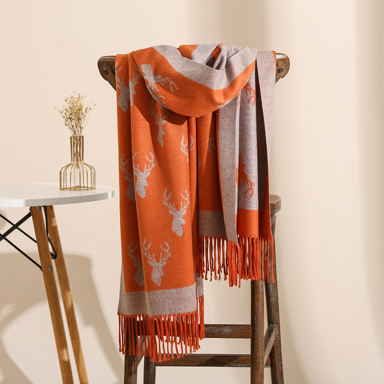 Deer pattern thick cheap scarf