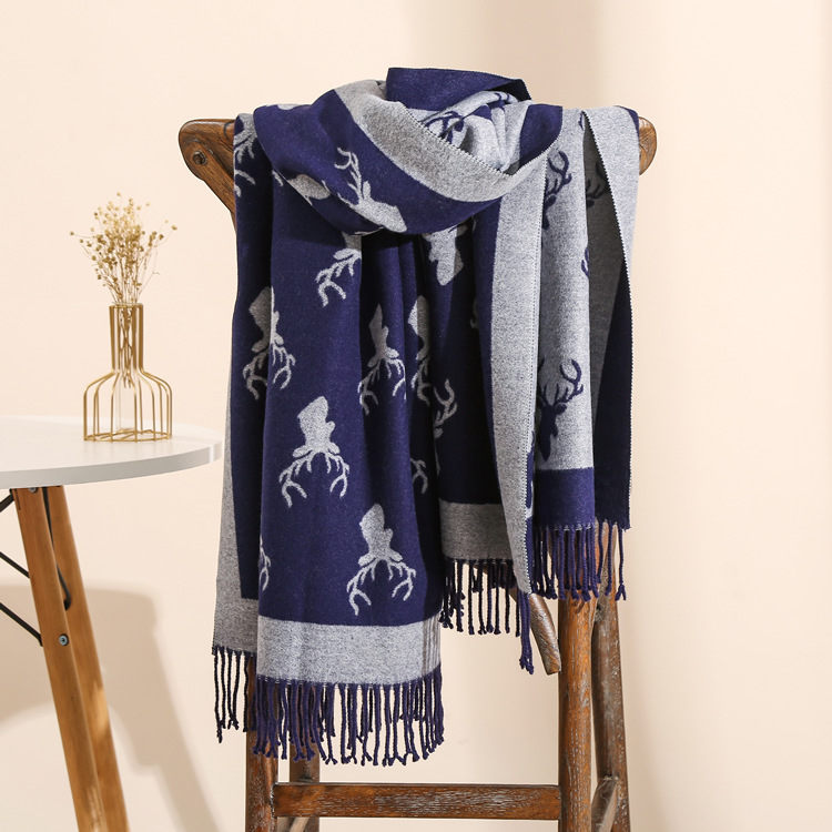 Deer pattern thick cheap scarf