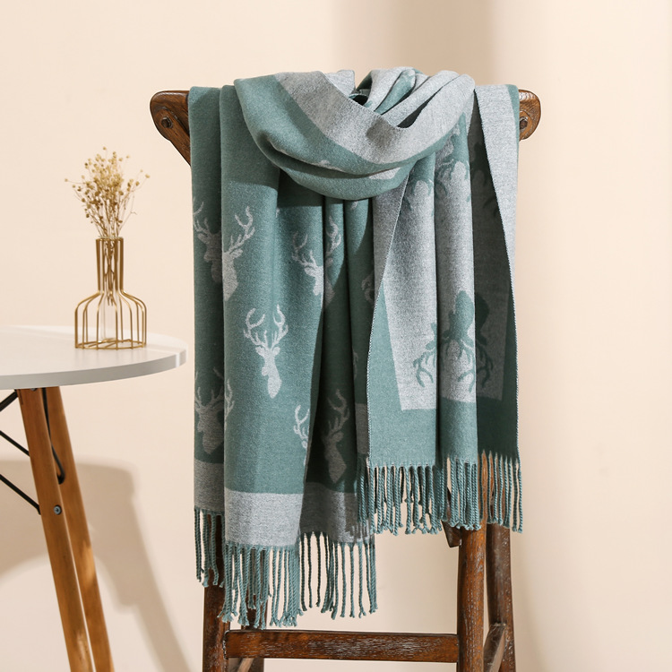 Deer pattern thick cheap scarf