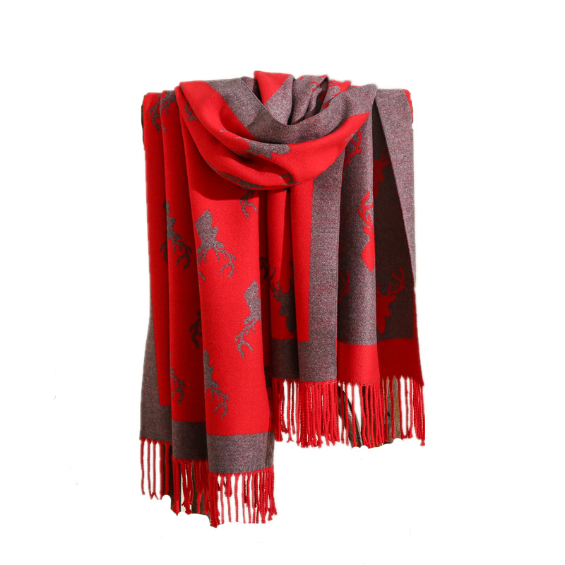Deer pattern thick cheap scarf