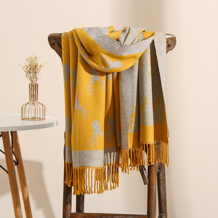 Deer pattern thick cheap scarf