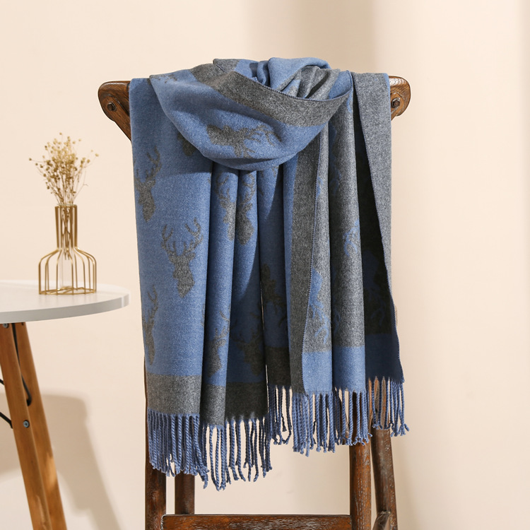 Deer pattern thick cheap scarf
