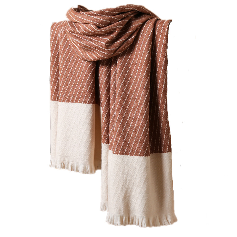 Cashmere jacquard striped scarf wholesale