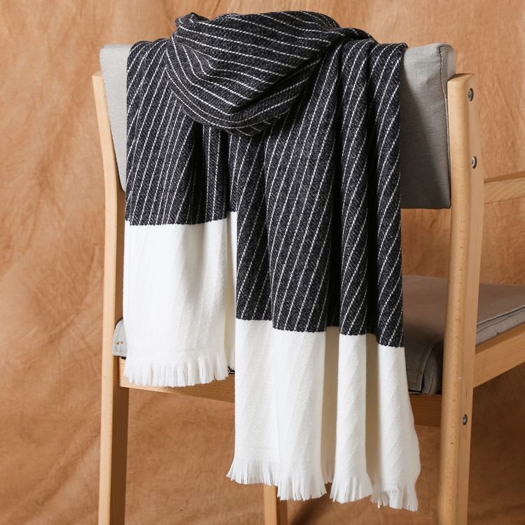 Cashmere jacquard striped scarf wholesale