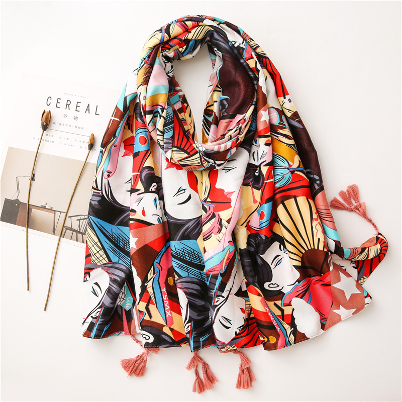 Chinese style beauty pattern scarf wholesale