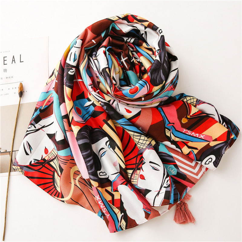 Chinese style beauty pattern scarf wholesale
