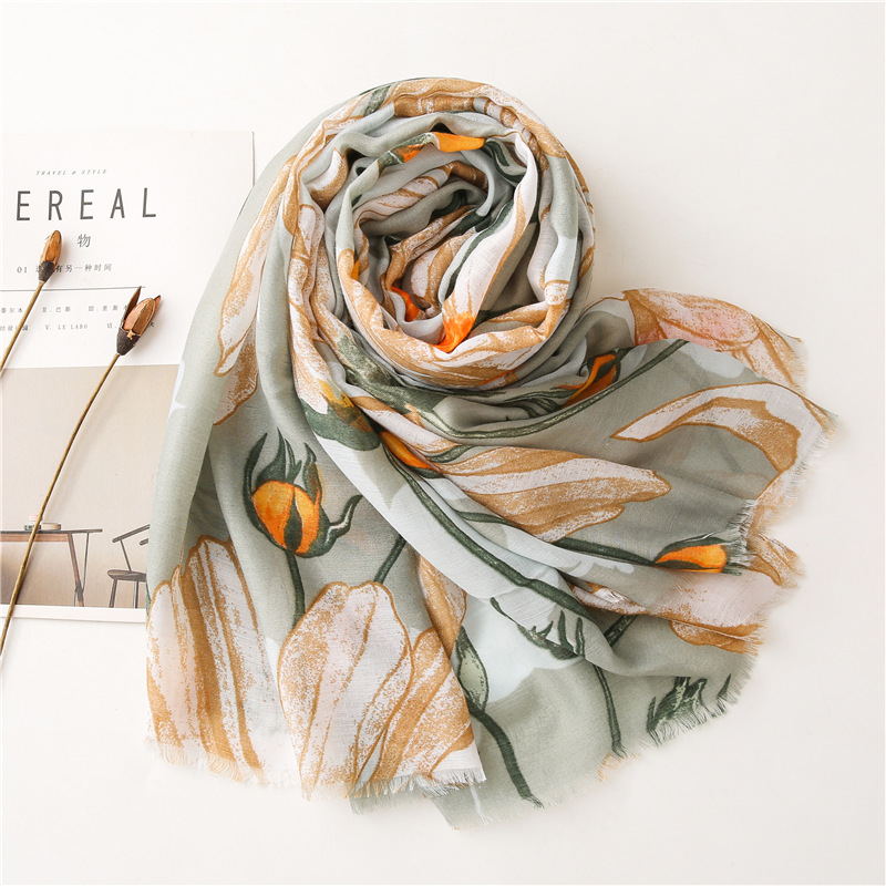 Floral pattern sunscreen shawl wholesale