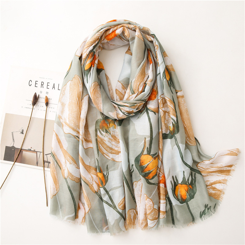 Floral pattern sunscreen shawl wholesale