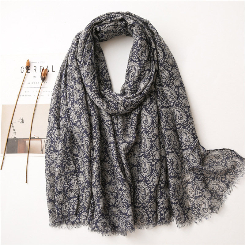 Plant flower cotton linen cheap scarf