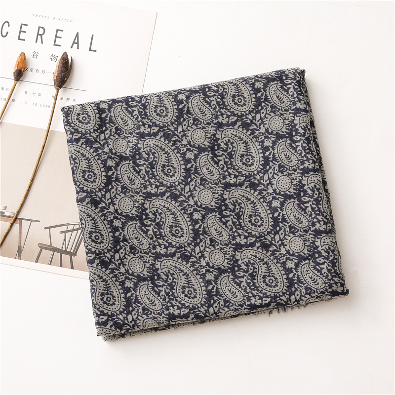 Plant flower cotton linen cheap scarf