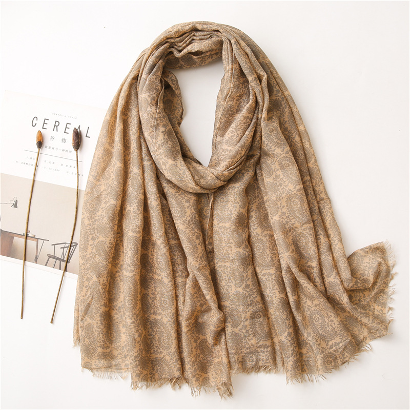 Plant flower cotton linen cheap scarf
