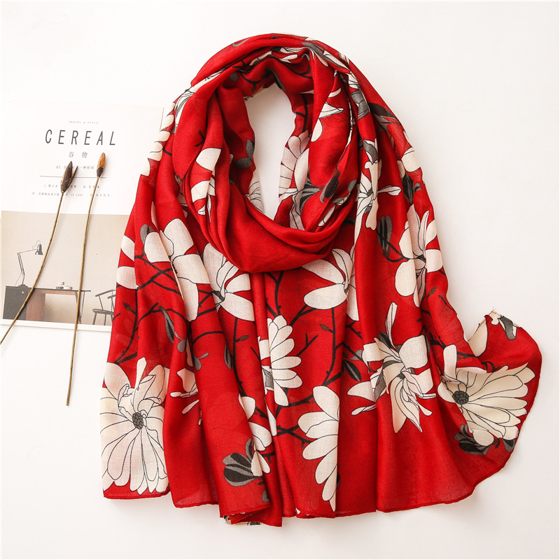 Printed plain weave cheap scarf wholesale