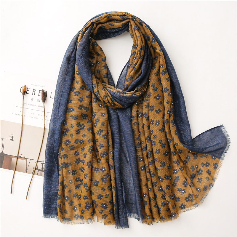 Ginger yellow flower accessory scarf