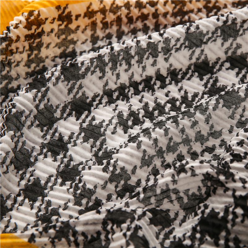 Houndstooth cotton linen scarf wholesale